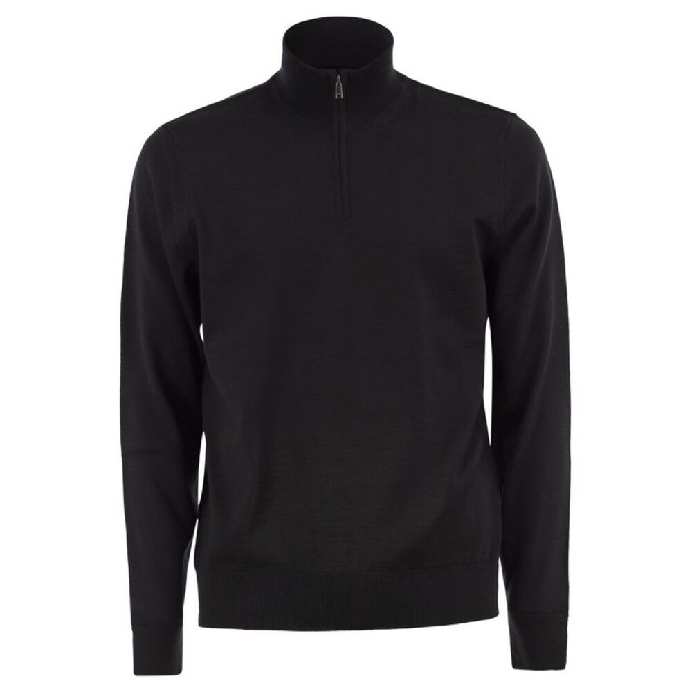 Boss Men Pure Virgin Wool Half-Zip Jumper